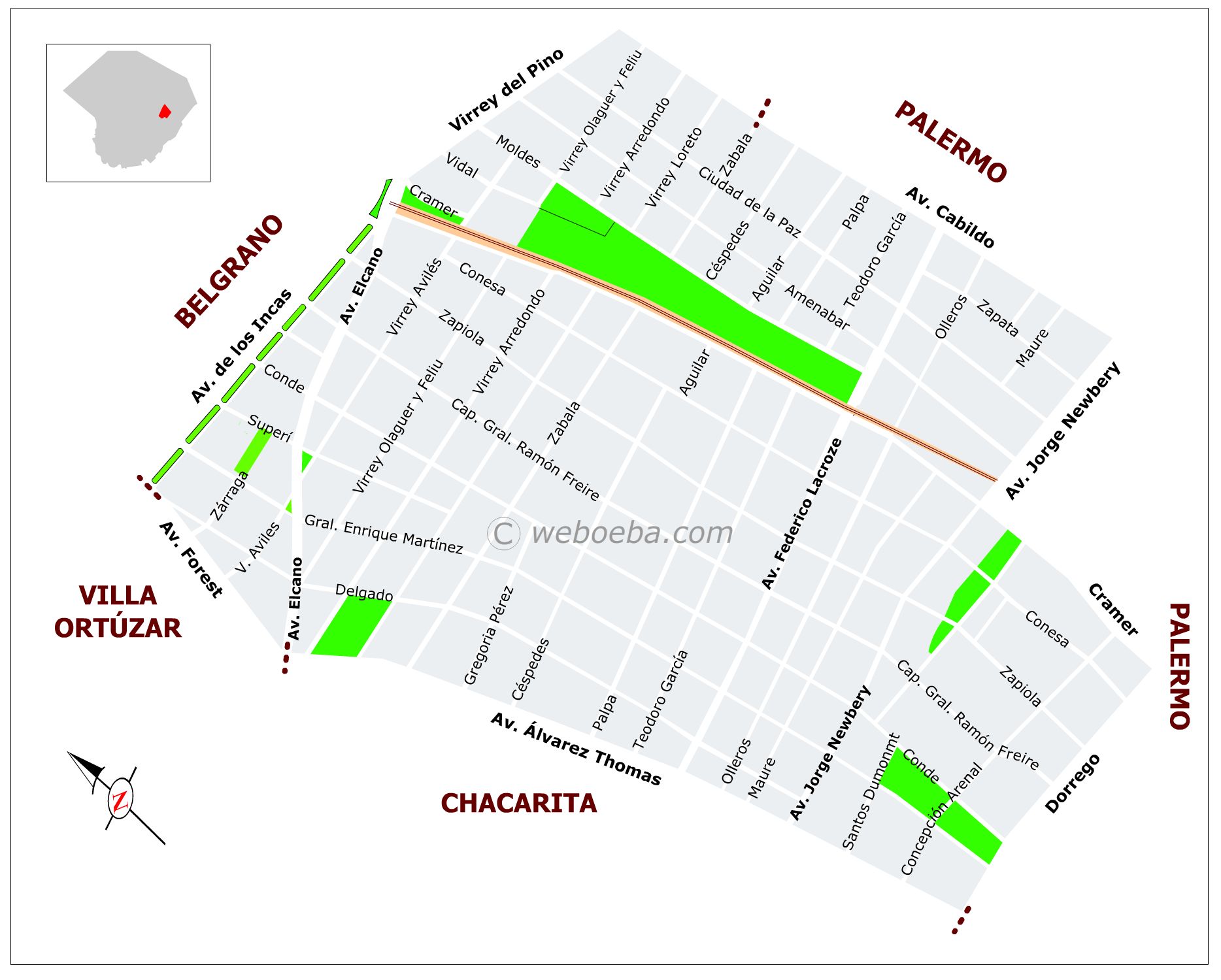 Mapa interactivo del barrio de Colegiales