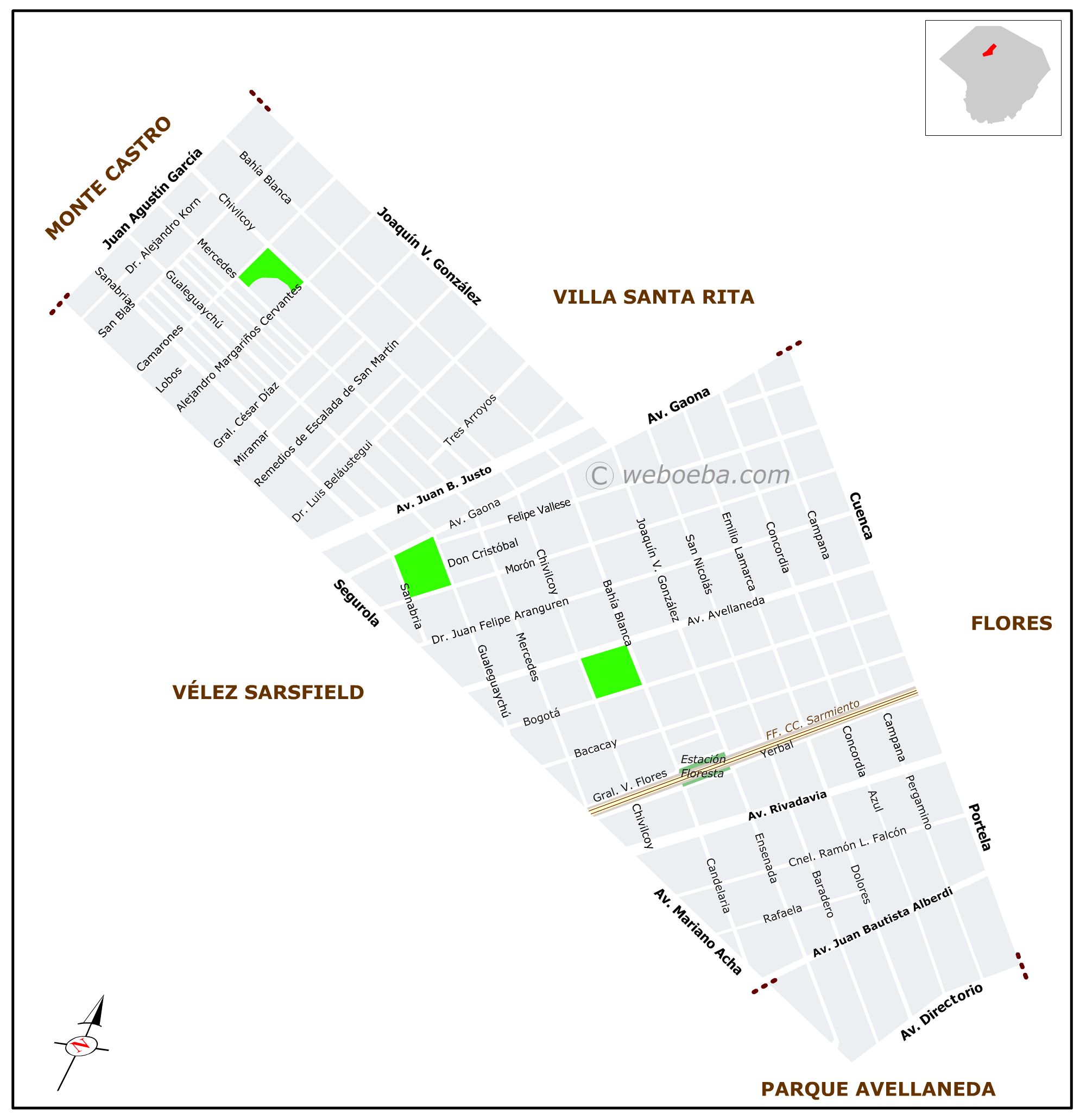 Mapa interactivo de Floresta