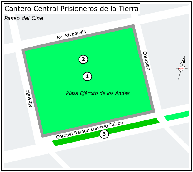Ubicación del Cantero Central Prisieros de la Tierra