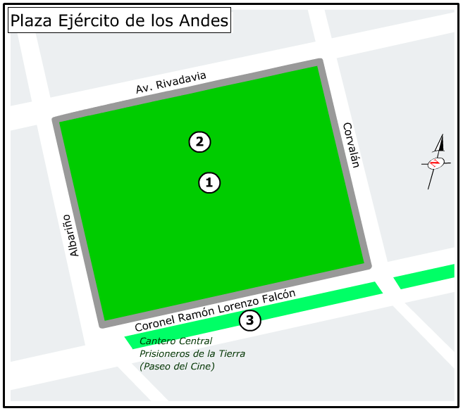 Plano de la Plaza Ejército de los Andes
