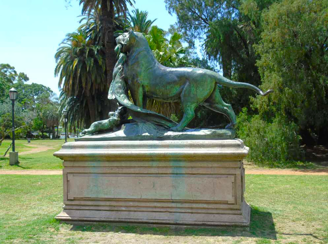  León con su cría
