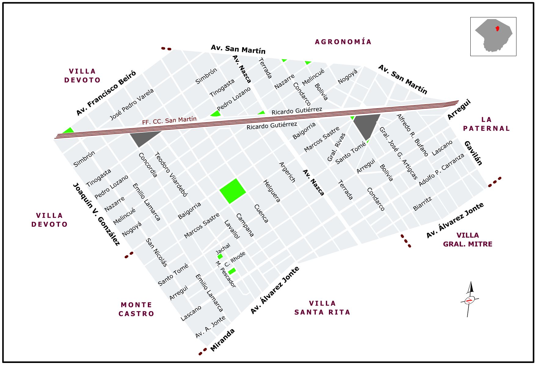 Mapa Villa del Parque